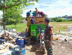 Babinsa Koramil 431-02/Mentok Melaksanakan Komsos Dengan Petugas Kebersihan